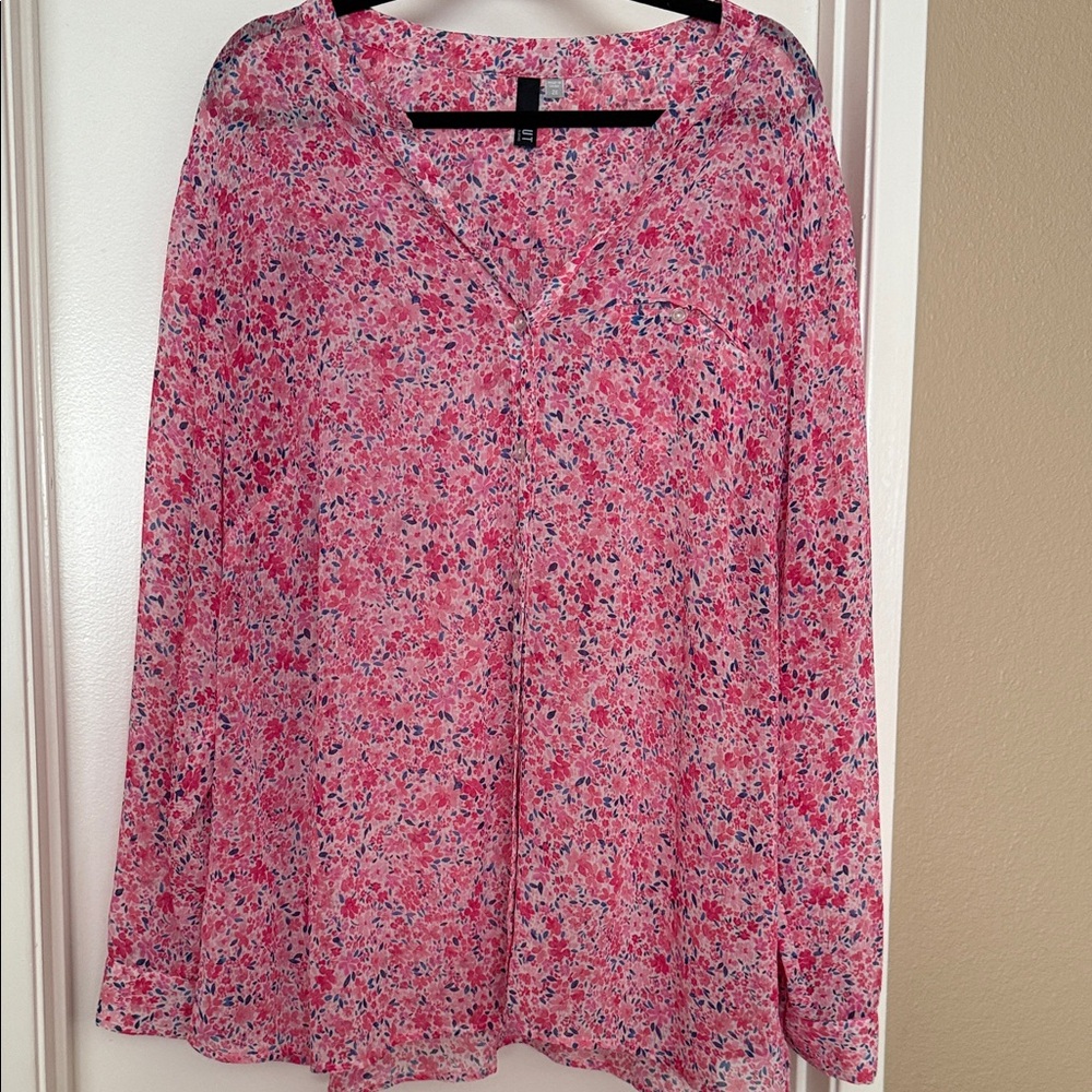 Kut from the Kloth Pink Floral Blouse